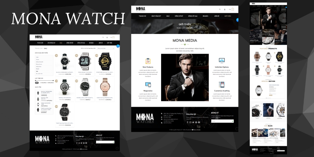 Mona Watch - Mẫu web bán đồng hồ cao cấp