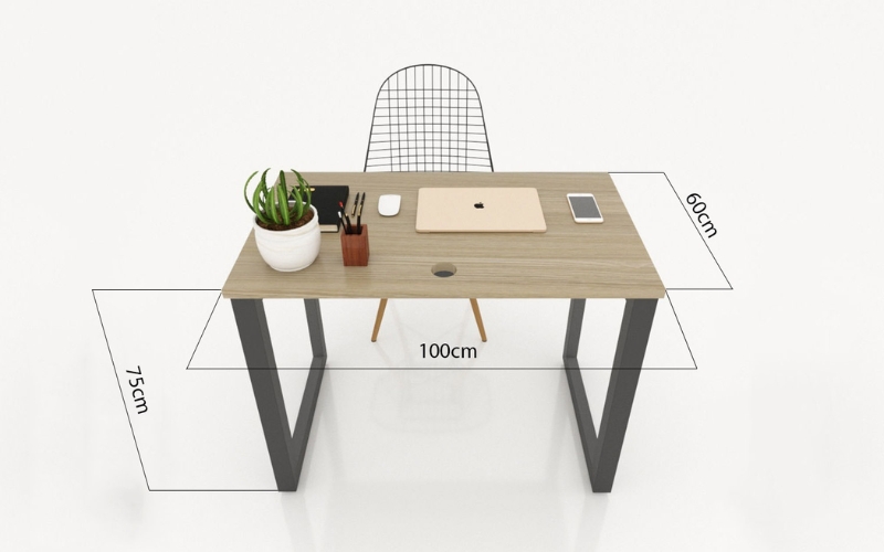 chiều sâu bàn làm việc