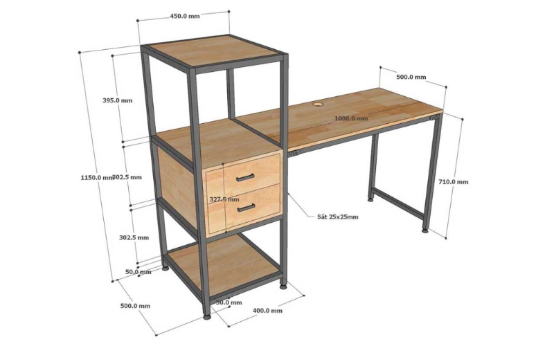 Chọn bàn làm việc dựa trên kích thước